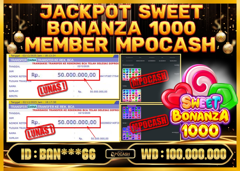 MPOCASH JACKPOT SWEET BONANZA 1000